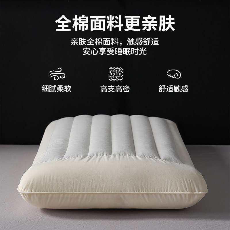 全棉记忆棉荞麦枕头成人家用护颈椎助睡眠专用枕芯一只一对装
