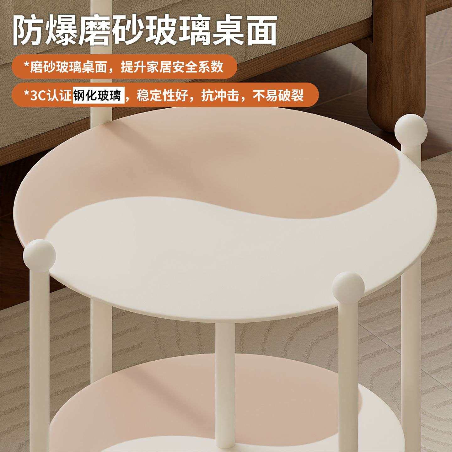 客厅可移动推拉多层茶几钢化玻璃桌面小推车沙发边几收纳神器家用