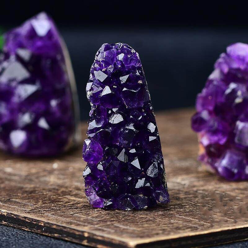 天然紫水晶乌拉圭水晶洞巴西钱袋子办公室客厅摆件原石迷你紫晶簇