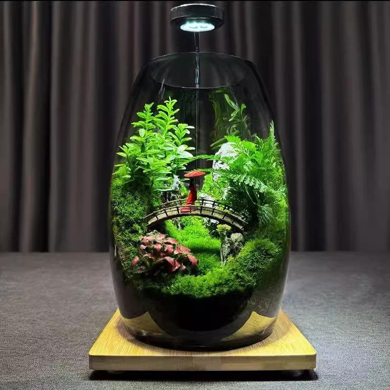 俏江南微景观苔藓创意假山造景植物家居室内客厅办公室桌面摆件