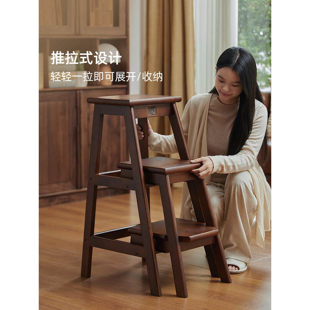 SG100-D-高级感客高凳实子结耐用加厚实木踩凳餐用桌备用凳家脚踩