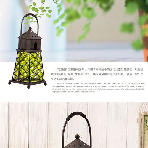 欧式复古 玻璃烛台 风灯 台面防风蜡烛台 马灯酒吧咖啡厅装饰品