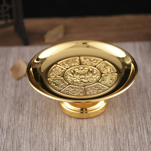 供果供盘合金莲花供果盘家用供奉关公财神供品盘招财贡盘供具