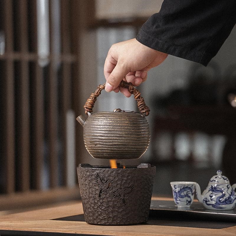 一心思贤围炉煮茶炉炭火酒精烧水炉茶室户外明火煮茶器铸铁耐高温