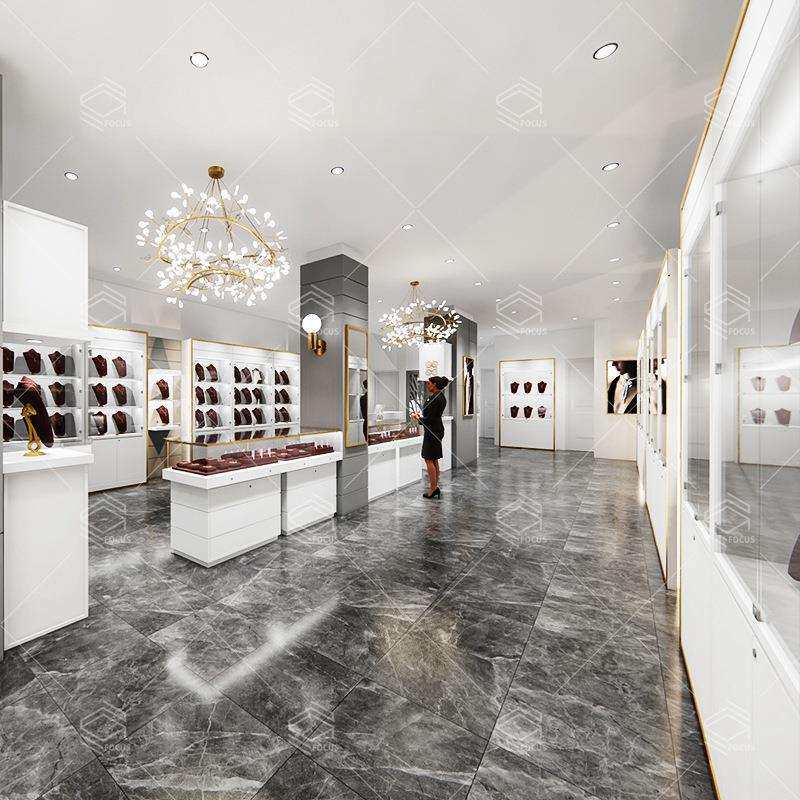 时尚珠宝展示柜立柜 整店装修金银玉器首饰柜不锈钢玻璃陈列柜台