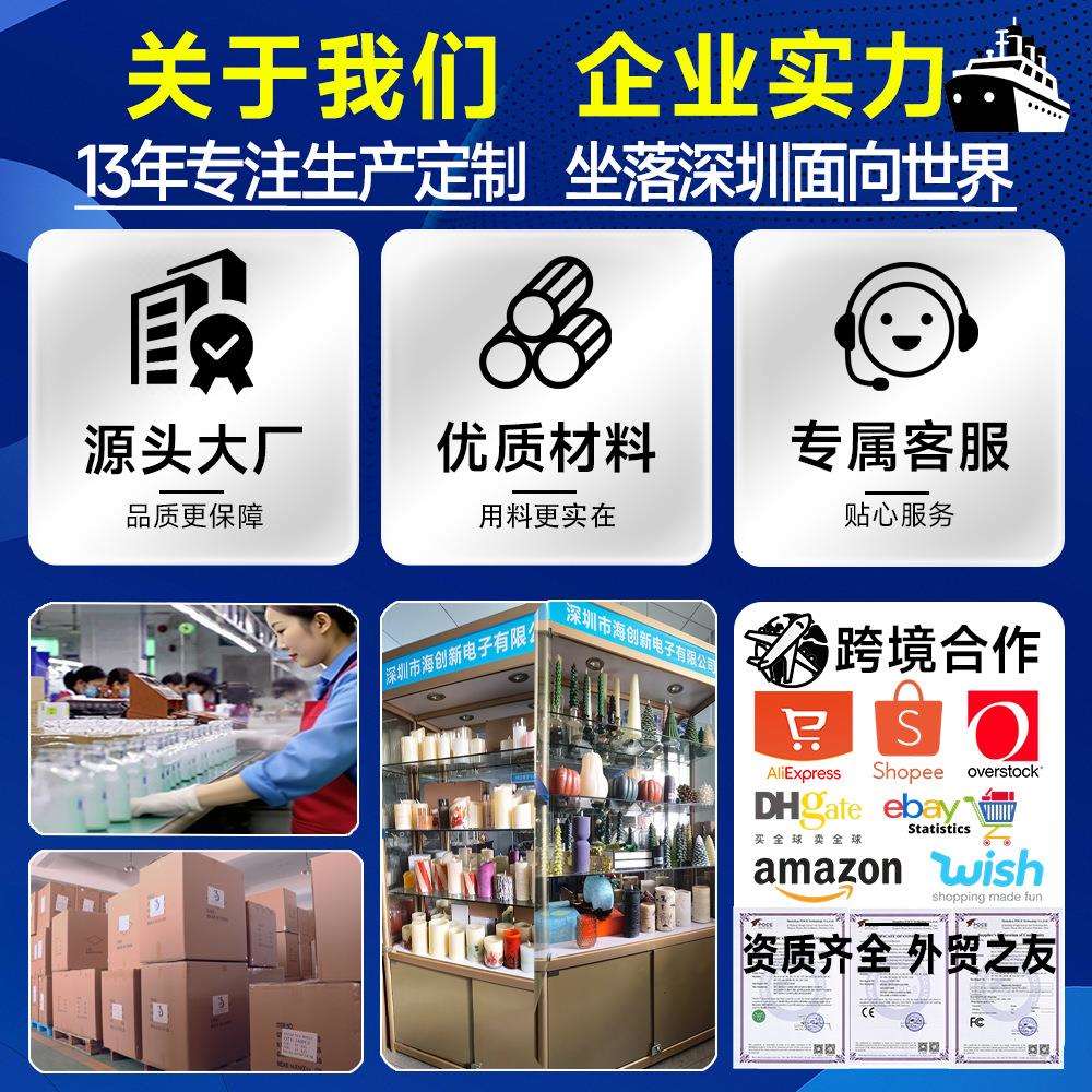欧美跨境热销led电子蜡烛灯遥控磁吸充电圣诞装饰品摆件氛围灯