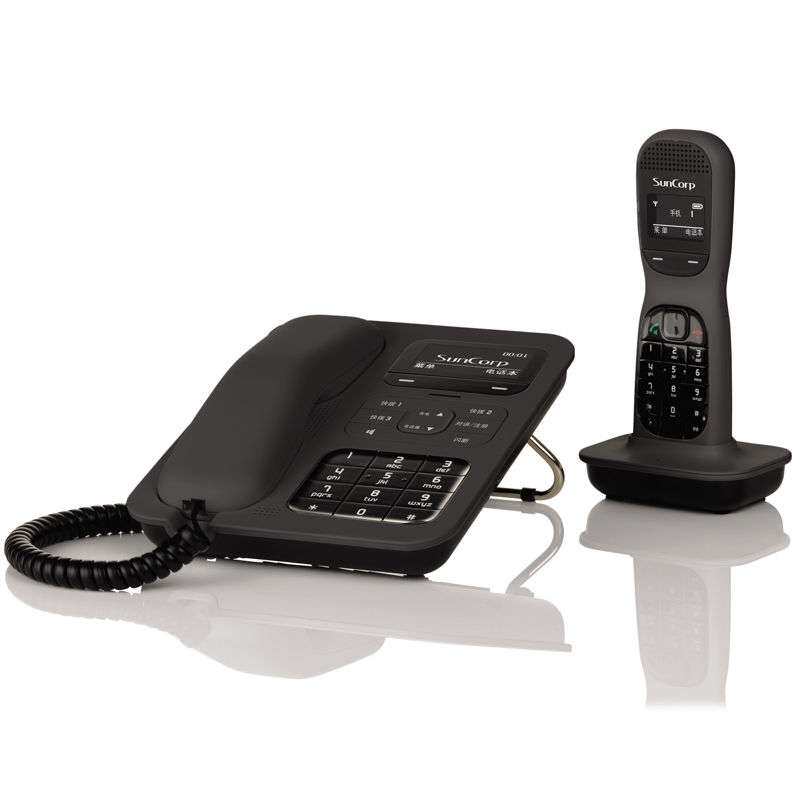 新确suncorp电话机数字无绳子母机家庭办公中文菜单插线固定座机