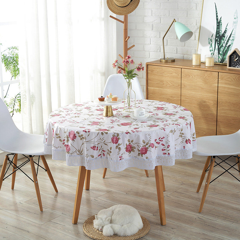 圆形田园加厚圆桌布塑料PVC圆餐桌布台布防水免洗防油防烫桌垫