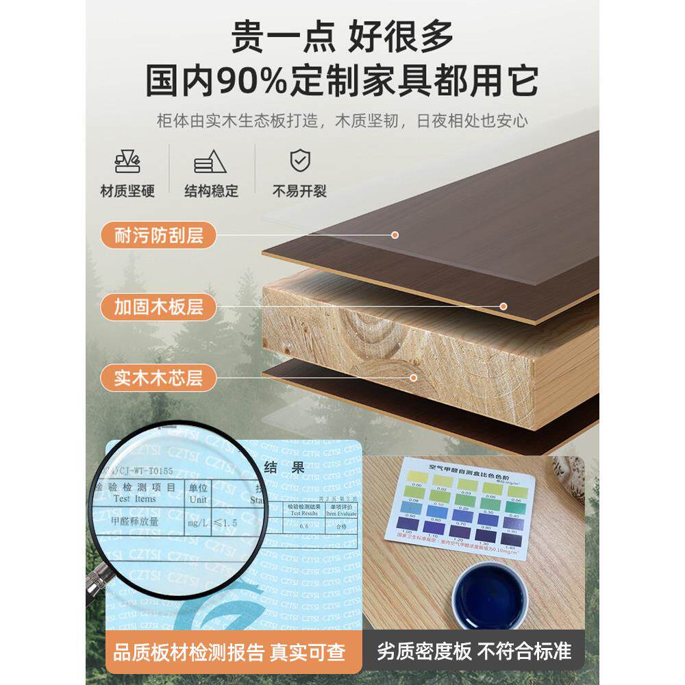 实木水柜边茶置架落地物多层餐储WZJ-C75F物柜靠墙一体酒柜多功能
