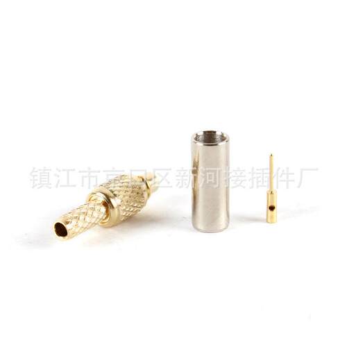 MMCX接线接头 直公头压接馈线全铜射频同轴连接器
