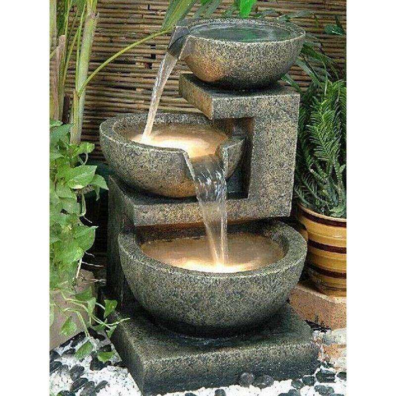 多层摆件简约假山喷泉工流水景观树脂经典盆景欧式装饰庭院循环水