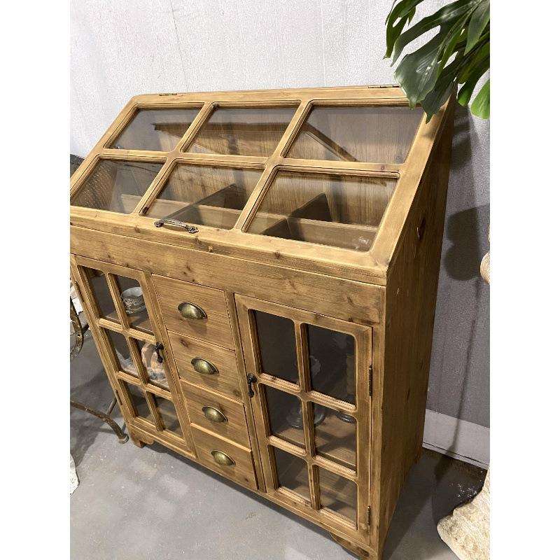 复古原木色复古白多功能展示柜家居杂货储物柜 首饰小物品收纳柜