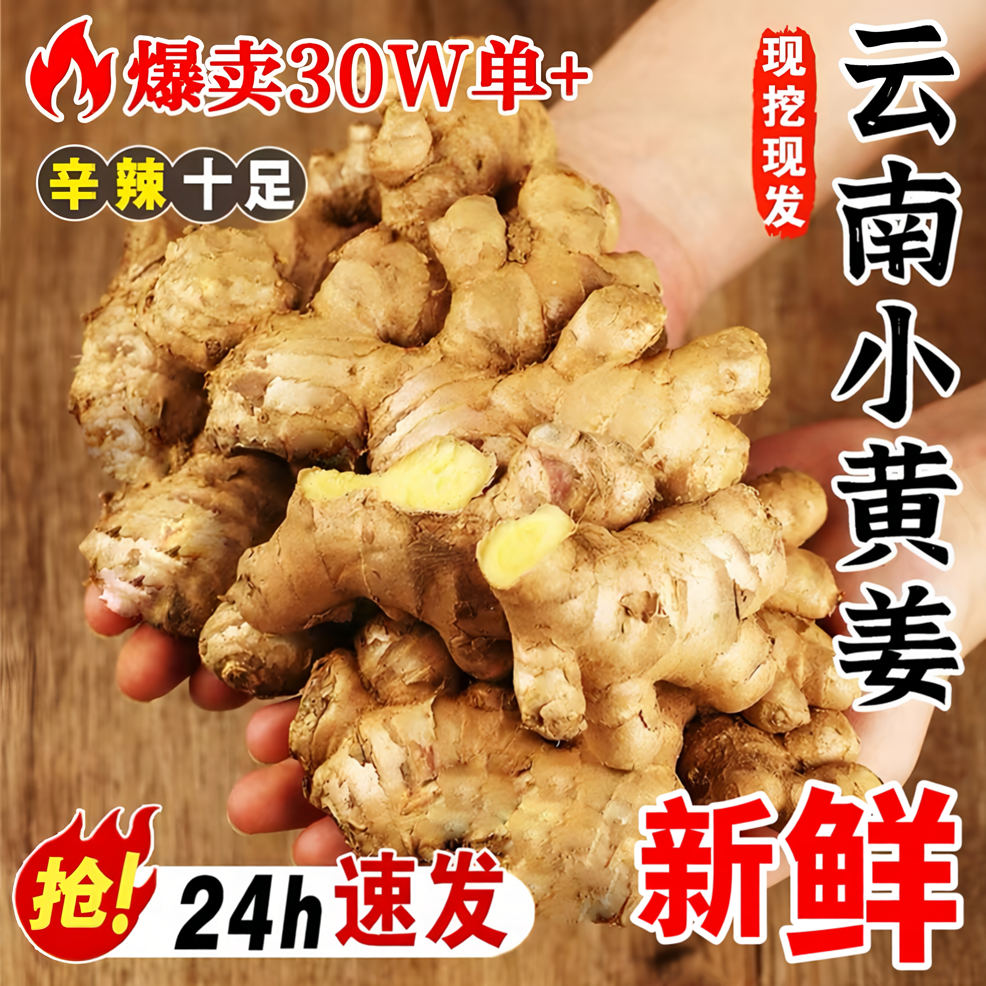 现挖24h现发精选无硫姜小黄姜