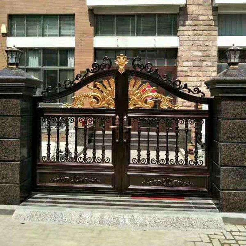 铝艺大门别墅院落欧式豪华平开入户门 小区庭院铝合金防盗大门