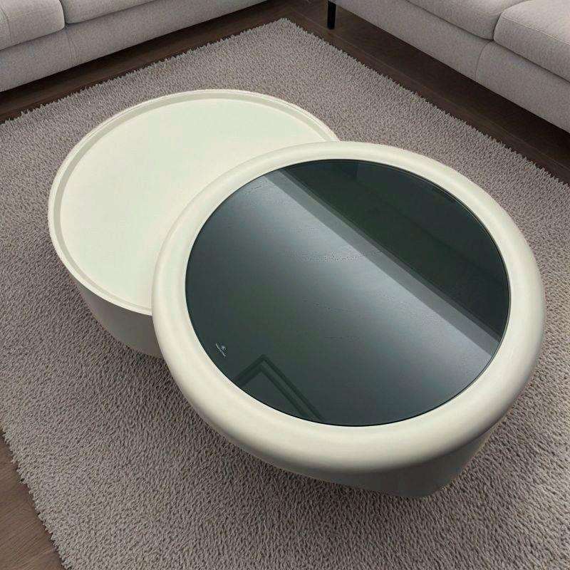 意式轻奢新款茶几简约北欧现代客厅抽屉储物家用小户型圆形网红