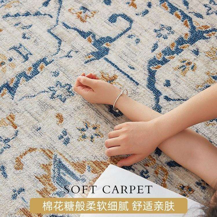 土耳其进口波斯地毯客厅现代卧室美式轻奢欧式复古耐脏地垫茶几毯