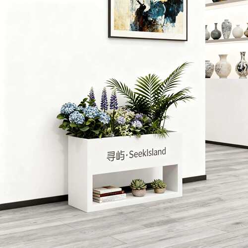 室外室内不锈钢花箱组合公园景观绿植种植花槽商业街隔断