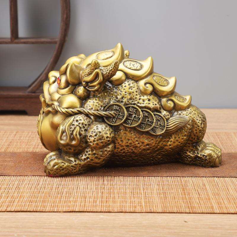 铜霸王金蟾蟾蜍摆件摆件铜金蟾铜金蟾铜金蝉三足金蟾蜍铜元宝金蟾