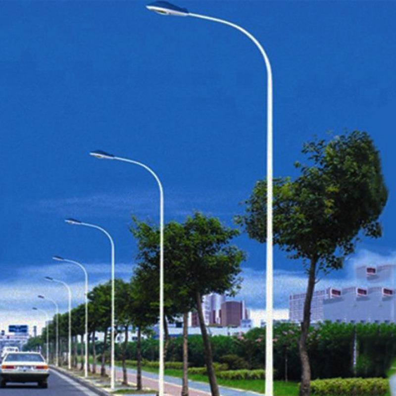 LED市电路灯杆6米7米8米单双臂道路灯杆新农村户外防水led路灯头