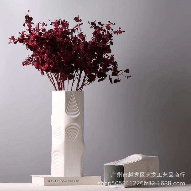 极简创意陶瓷花瓶北欧简约样板房花瓶客厅酒店插花水培鲜花装饰品