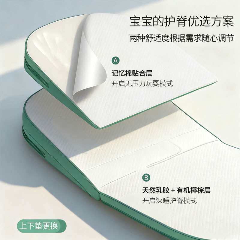新生婴儿斜坡枕a类防吐奶溢奶呛奶可调节斜坡垫床中床护脊椎靠垫