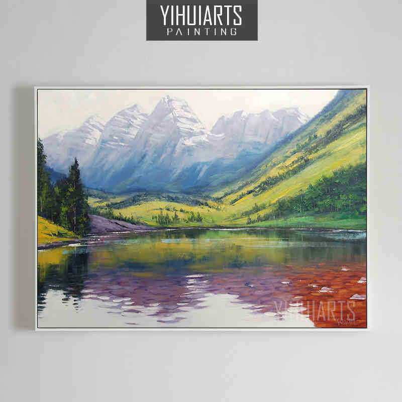 风景系列装饰画油画纯手绘客厅玄关卧室餐厅无框画现代简约挂画