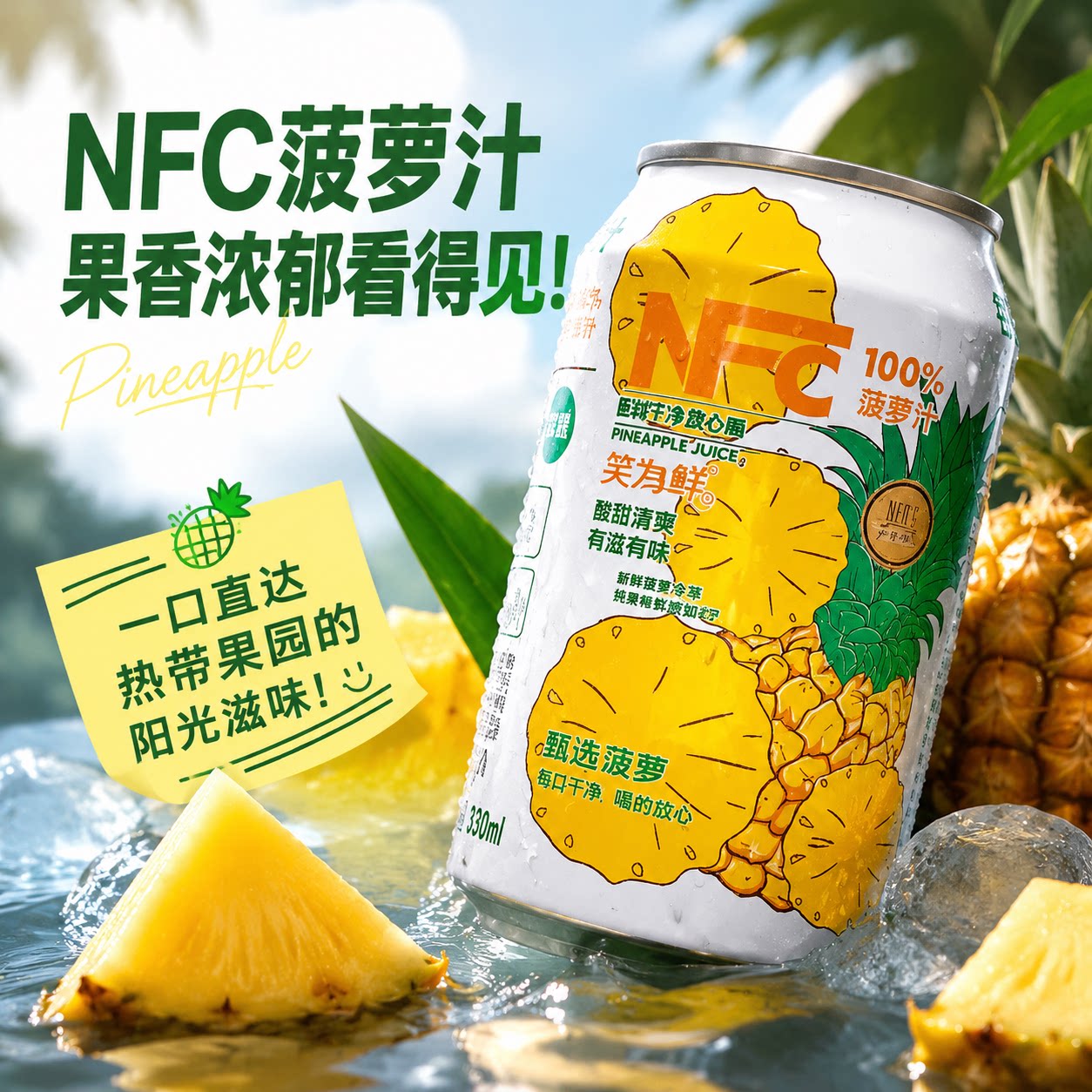 央妈推荐！100%nfc菠萝汁冰镇饮