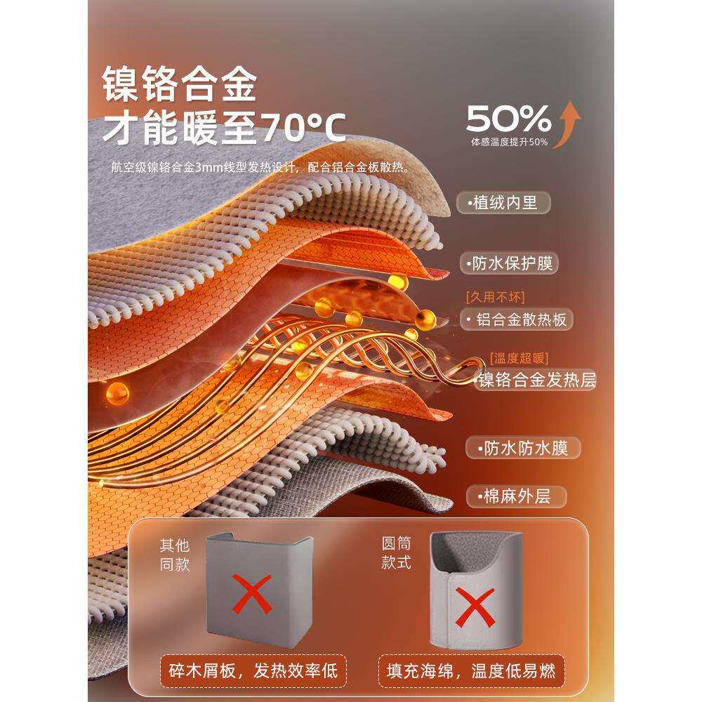 【脚僵】暖脚神器办公室暖腿神器烤脚桌下专用取暖器加热脚垫围挡