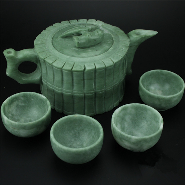 翡翠色贵州翠玉茶壶茶具套装送礼