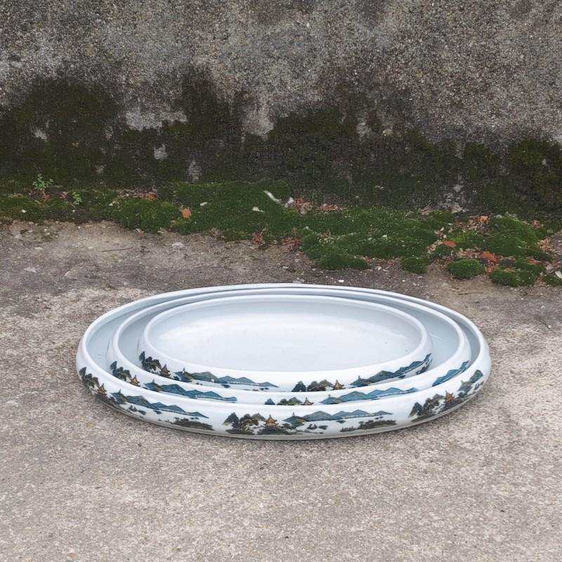 景德镇陶瓷水仙盆盆景假山盆造景水培微景观园艺多肉陶瓷盆装饰