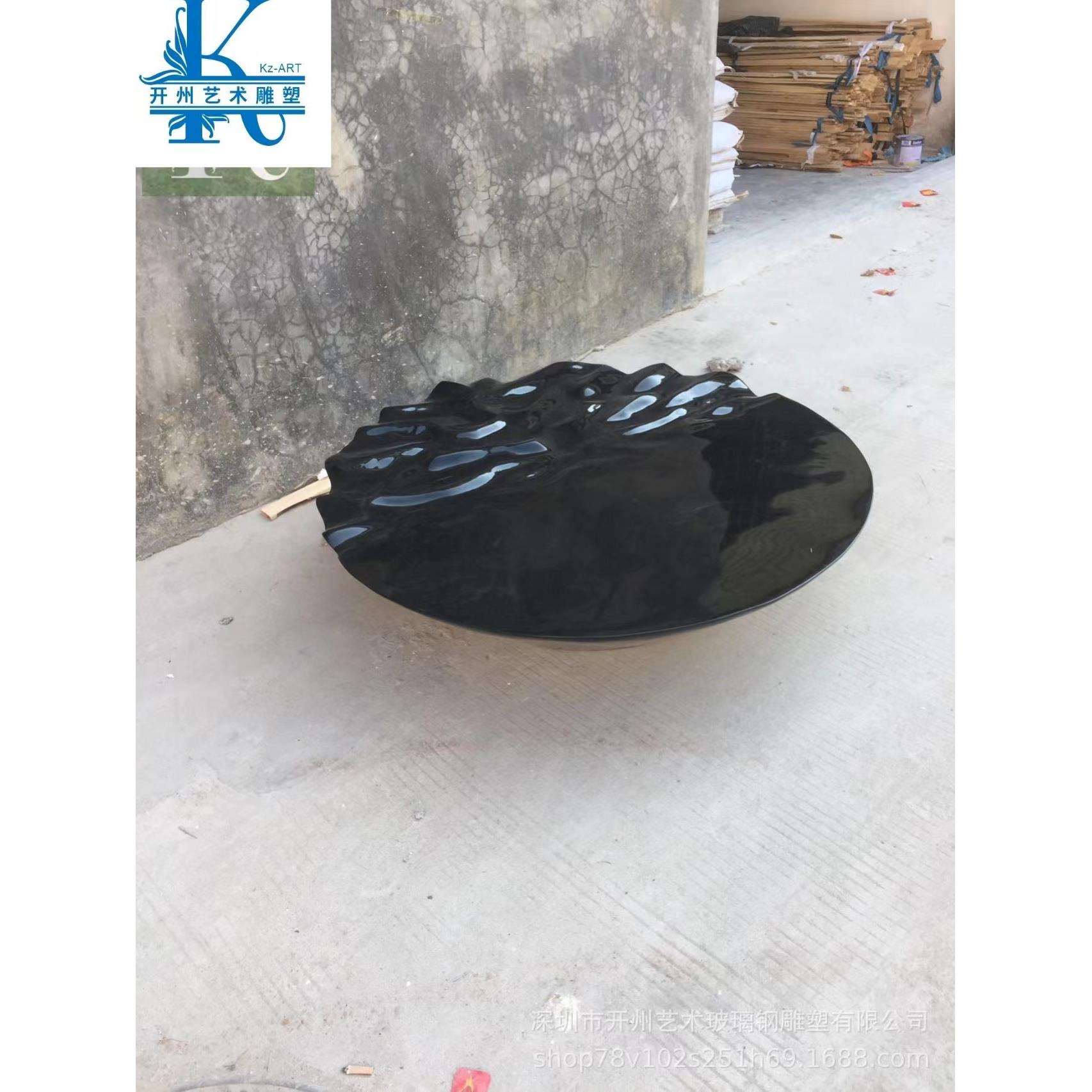 现货酒店样板房间水波盘别墅摆设现代简约玻璃钢艺术品雕塑摆件品