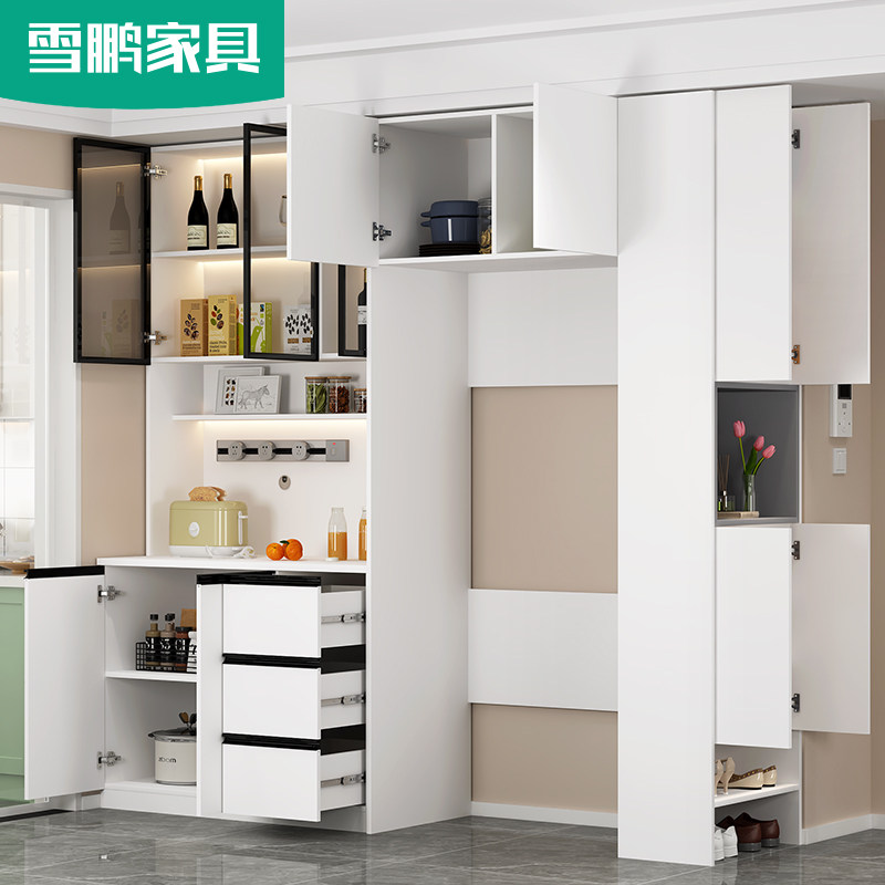简约入户鞋柜餐边柜组合家用嵌入式冰箱储物柜一体靠墙6G212