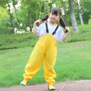 儿童雨衣背带雨裤 防水全身男女童幼儿园玩沙 连体安吉游戏服两用款