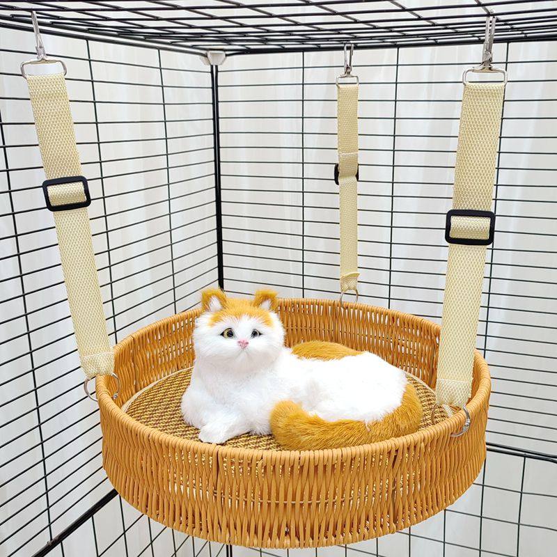 藤编猫挂篮吊绳款猫吊篮可拆洗悬挂式猫窝四季通用猫狗居家用品