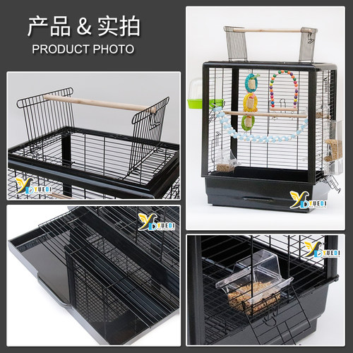 粤迪 鹦鹉鸟笼全景观赏玄凤牡丹虎皮鹦鹉笼大空间透明鸟笼子PE19
