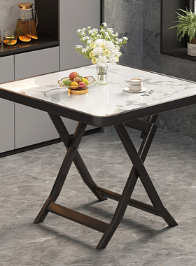 折叠餐桌家用小户型方型饭桌出租房80x80桌子四方桌正方形掼蛋桌