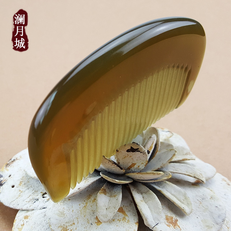 天然牛角梳白水牛角口袋梳包包梳按摩头皮护发梳发细齿宽齿小梳