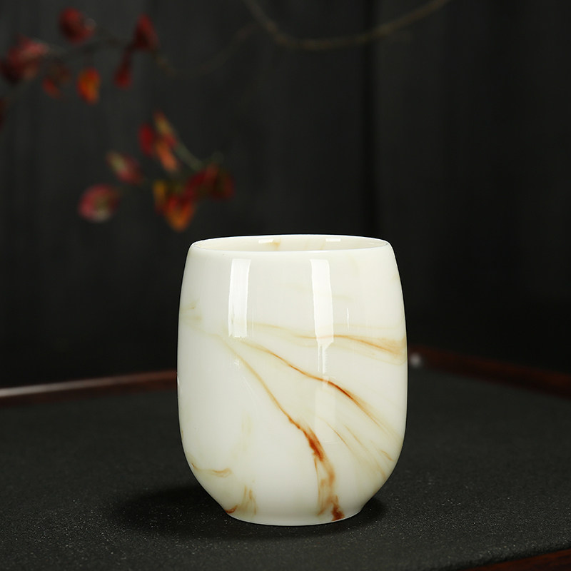 水墨之风琢玉瓷功夫茶具品茗杯陶瓷茶杯大号个人杯主人杯喝茶单杯