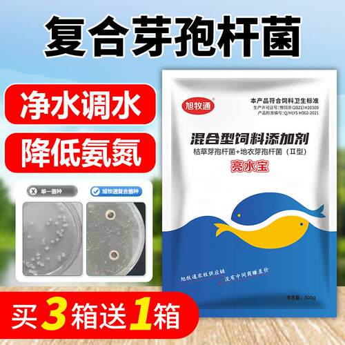 旭牧通亮水宝复合枯草芽孢杆菌鱼虾蟹塘分解氨氮残饵净水调水解毒
