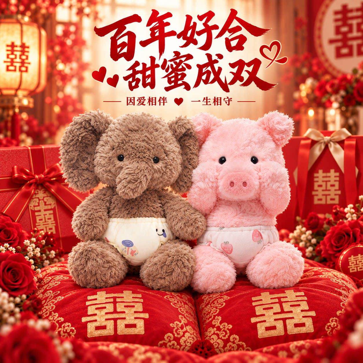 结婚礼娃物送新新人婚结实压床娃娃用礼物压床娃一对结婚款高档玩