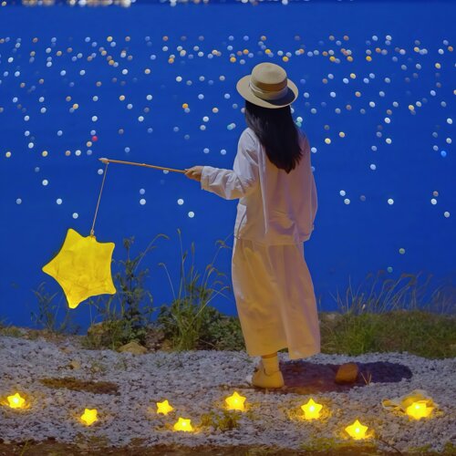 洱海星星灯出片神器海边氛围感梦幻拍照道具圣诞节户外装饰小夜灯