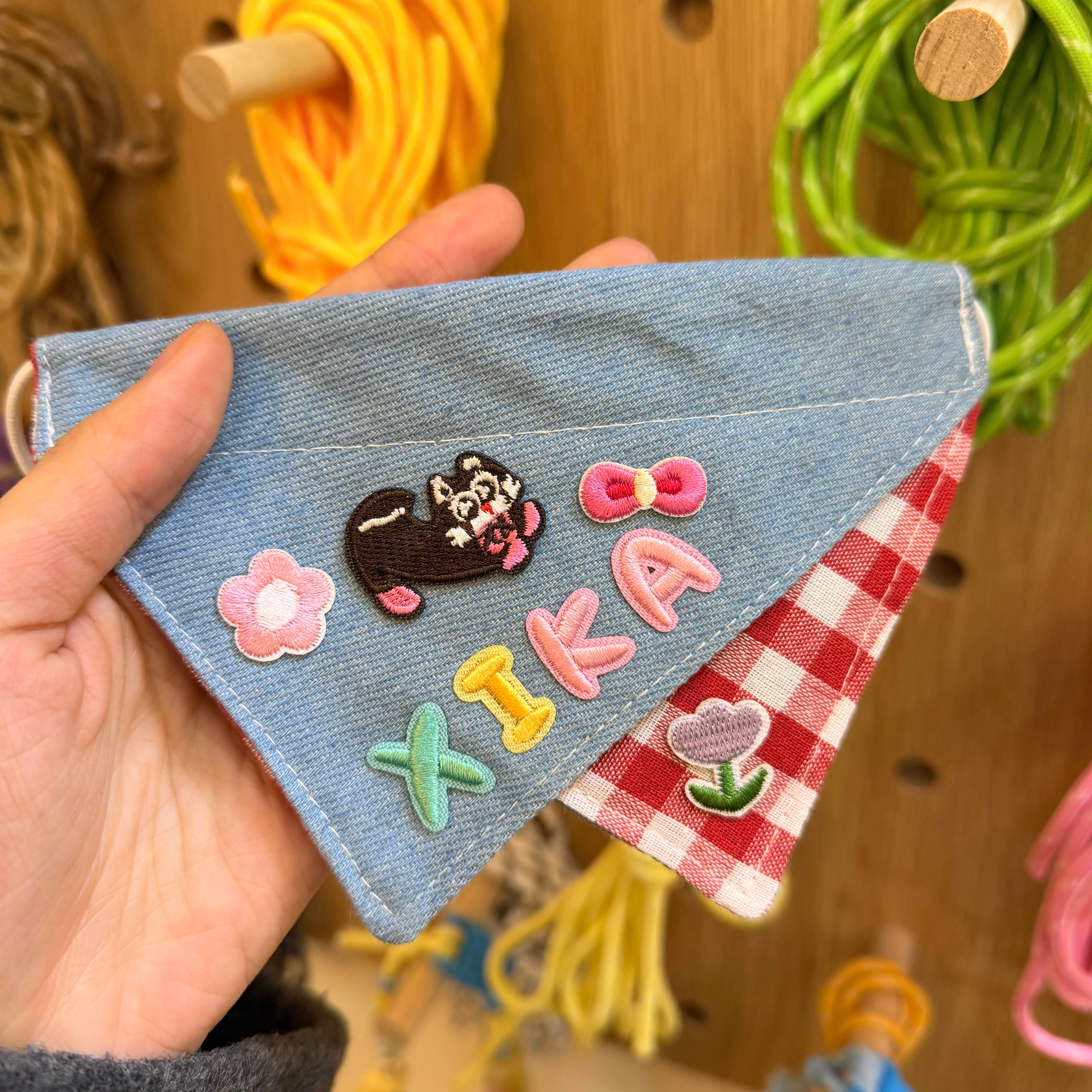 DIY刺绣猫狗通用口水巾材料包