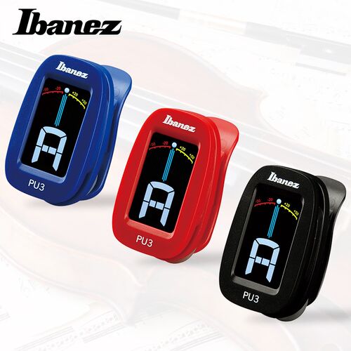 Ibanez依班娜 PU3 电木民谣吉他调音器 半音阶贝司贝斯夹式校音器