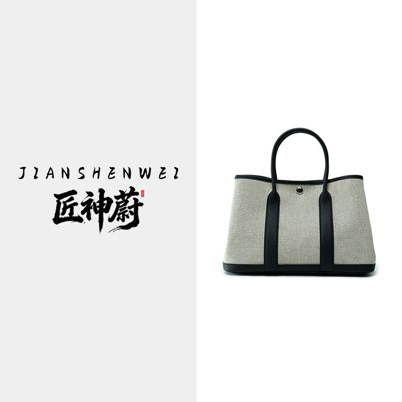 匠神蔚新真皮30 36手拎经典花花扣子手提手工女包百搭 休闲简约