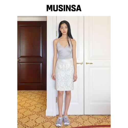 NUUANU Sirin Skirt_Silver韩国官网直邮进口