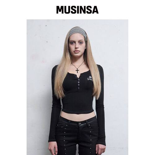 HILLDA BURTON 骷髅扣顶 [VLACK] MUSINSA韩国官网直邮进口