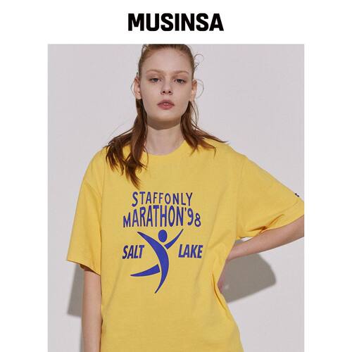 STAFFONLY FINISH LINE FRONT TEE (黄色)韩国官网直邮进口