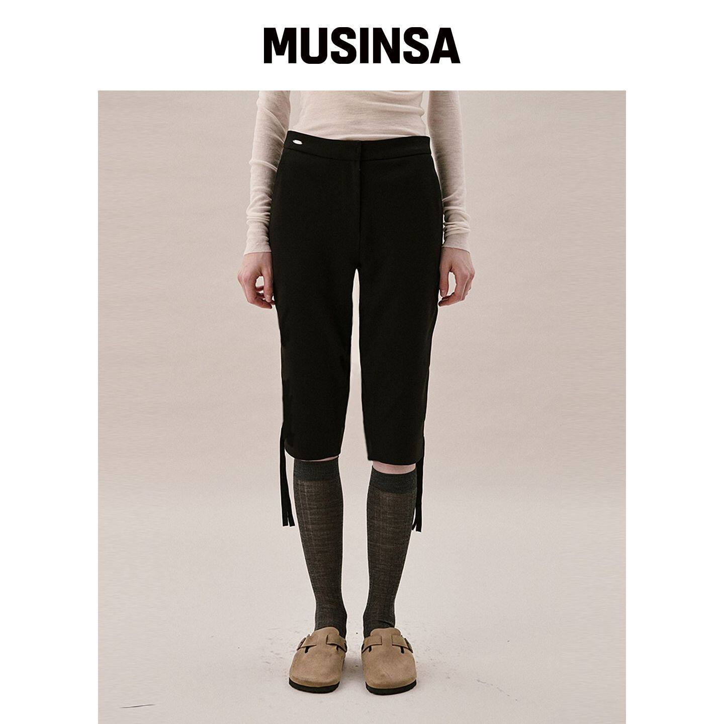 AHWE 修身版型百慕大短裤_BLACK MUSINSA韩国官网直邮进口