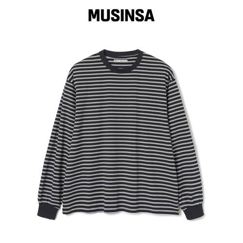 MILLO ARCHIVE 层叠条纹长袖衫 [黑色] MUSINSA韩国官网直邮进口