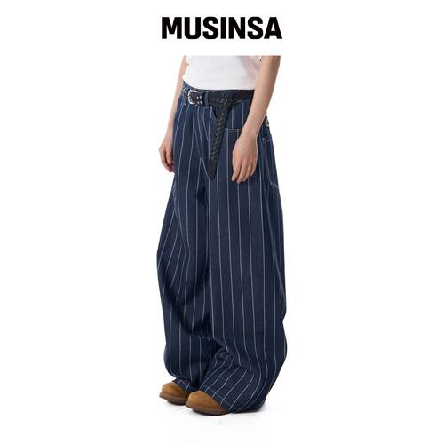 AAKAM 条纹收口牛仔裤（蓝色） MUSINSA韩国直邮官方正品